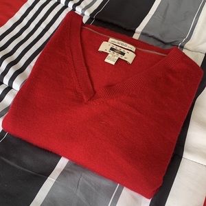 Red 2X Joseph Abboud V-Neck Classic Fit Extra Fine Merino Wool Sweater